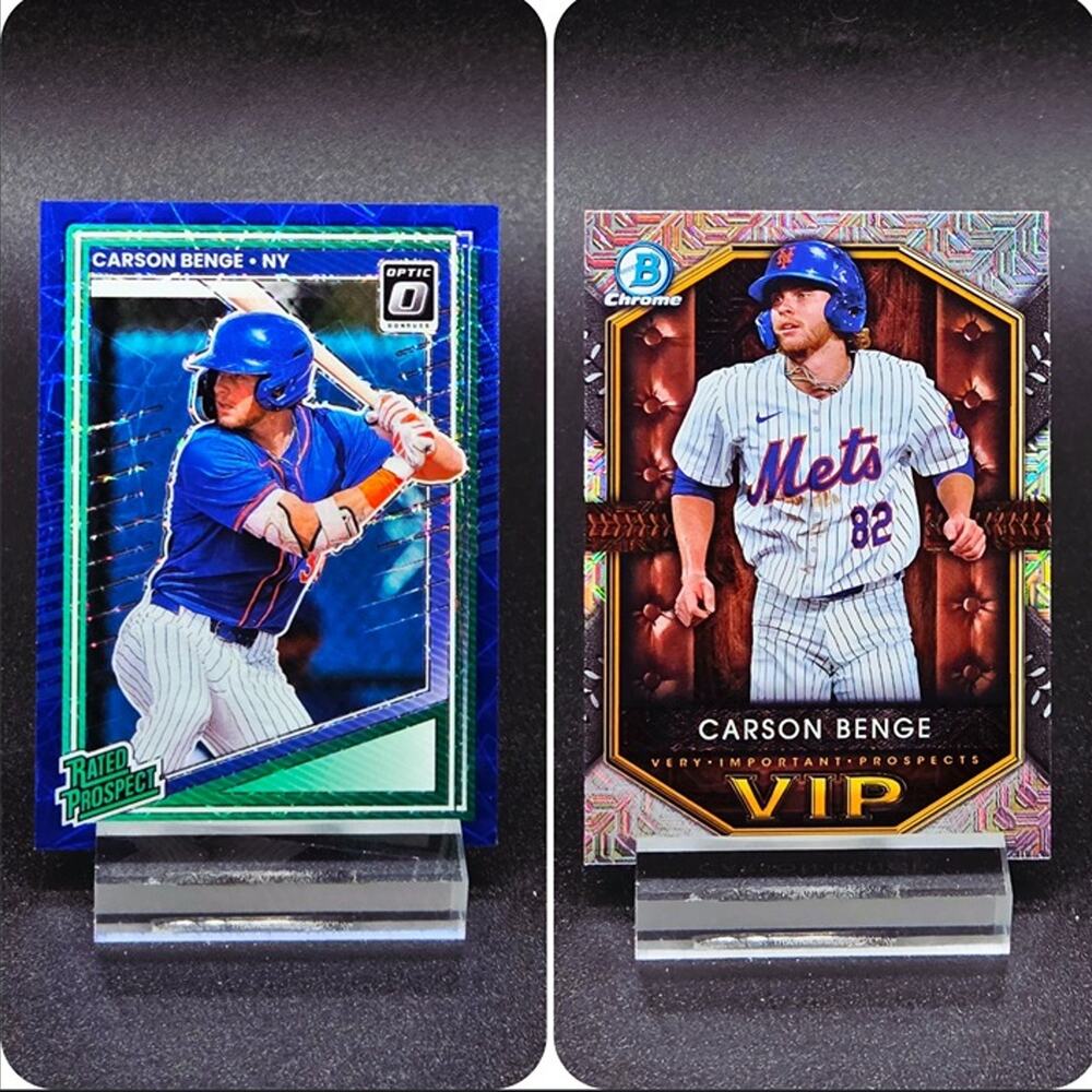 Carson Benge Bowman Chrome VIP Mojo Blue Velocity RC New York Mets Top Prospect